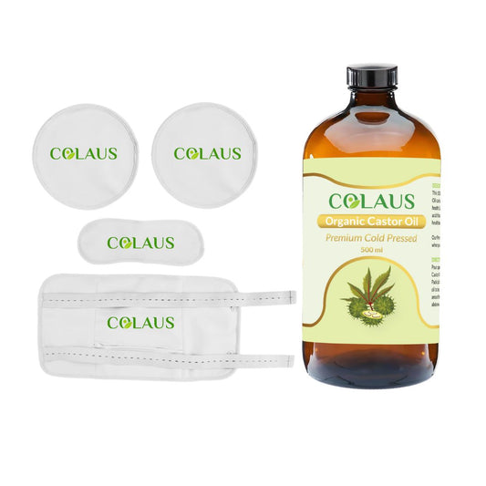 Castor Oil Organic 500ml + Castor Oil Wrap Pack (Organic Cotton)